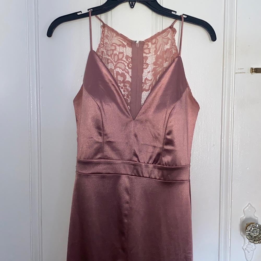 Pink Satin Prom Dress - Picture 3 of 5